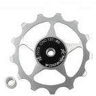 MEROCA Metal Bearings Mountain Bike Road Bike Rear Derailleur Guide Wheel 11T/13T Guide Wheel, 13T Silver, 11T Electroplating Colorful, 13T Electroplating Colorful
