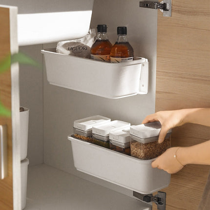 Wall-mounted Drawer Type Kitchen Spice Rack Perforation-free Household Cabinets & Kitchenware Storage Rack