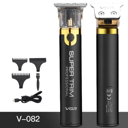 VGR Retro Oil Hair Electric Hair Clipper Push White Carved Small Hair Clipper Professional USB Electric Hair Clipper For Hair Salon