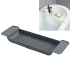 Retractable Drain Bathtub Rack Bathroom Plastic Soaking Tub Rack Bathtub Shower Storage Rack