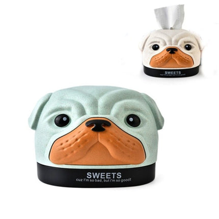Creative Wheat Bobbi Dog Tissue Box Living Room Bedroom Desktop Pumping Paper Roll Paper Storage Box