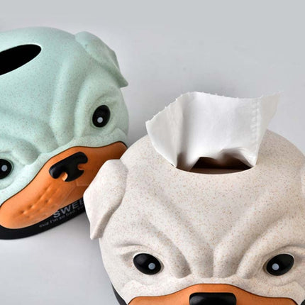 Creative Wheat Bobbi Dog Tissue Box Living Room Bedroom Desktop Pumping Paper Roll Paper Storage Box