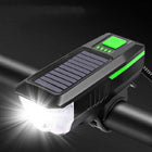 Bicycle Solar Headlight Horn Light Night Riding USB Charging Headlight Bicycle Glare Flashlight Equipment