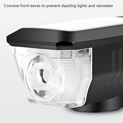 Bicycle Solar Headlight Horn Light Night Riding USB Charging Headlight Bicycle Glare Flashlight Equipment