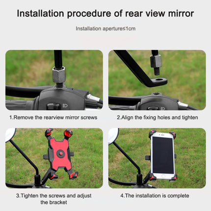 Electric Bicycle Mobile Phone Holder Can Be Rotated 360-degree Mobile Phone Holder Four-way Adjustment Bracket for Motorcycle