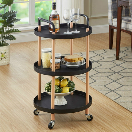 Luxury Movable Trolley Simple Kitchen Living Room Storage Tea Set Rack, Three Layers, Two Layers - DealBuddy