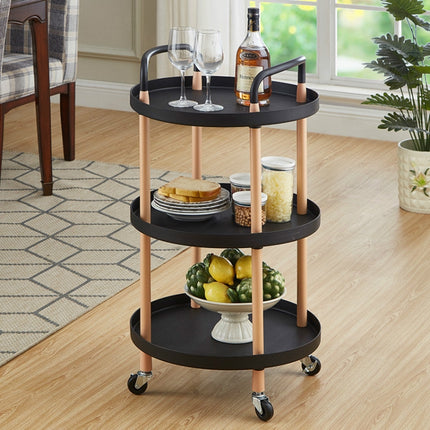 Luxury Movable Trolley Simple Kitchen Living Room Storage Tea Set Rack, Three Layers, Two Layers - DealBuddy