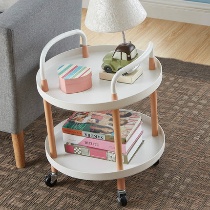 Luxury Movable Trolley Simple Kitchen Living Room Storage Tea Set Rack, Three Layers, Two Layers - DealBuddy