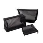 Black Transparent Mesh Cosmetic Bag Three-piece Large Capacity Travel Cosmetic Storage Bag