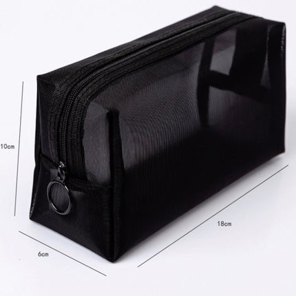 Black Transparent Mesh Cosmetic Bag Three-piece Large Capacity Travel Cosmetic Storage Bag