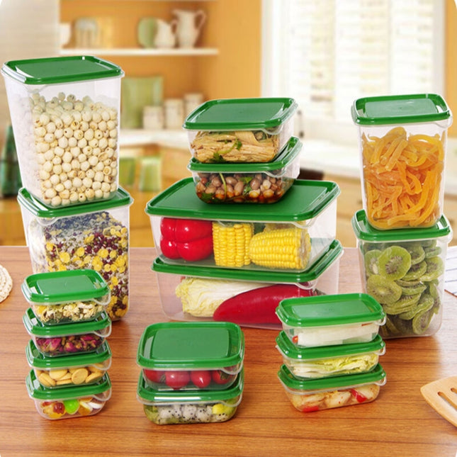 16 in 1 Household Fresh-keeping Box Set Refrigerator Freezing&Refrigerating Multifunctional Storage Box Set