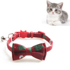 Christmas Snowman & Tree Pattern Pet Collar with Bells, With Bow, Without Bow - DealBuddy