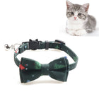 Christmas Snowman & Tree Pattern Pet Collar with Bells, With Bow, Without Bow - DealBuddy