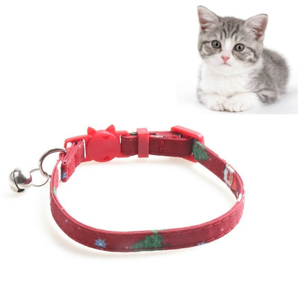Christmas Snowman & Tree Pattern Pet Collar with Bells, With Bow, Without Bow - DealBuddy