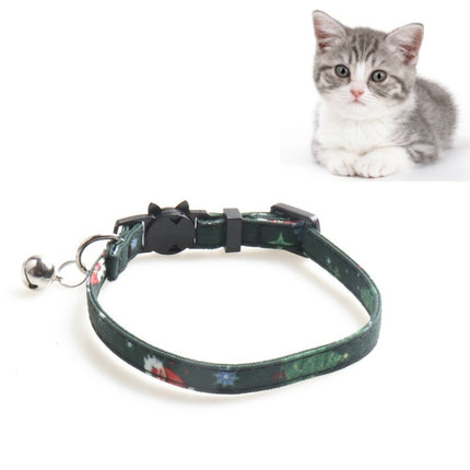 Christmas Snowman & Tree Pattern Pet Collar with Bells, With Bow, Without Bow - DealBuddy