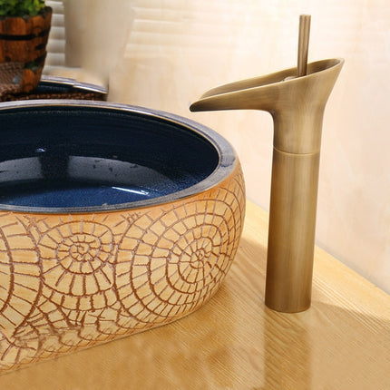 Bathroom Faucet Washbasin Waterfall Hot & Cold Faucet, 84535-1, 84535 High Type, 99529 Black - DealBuddy