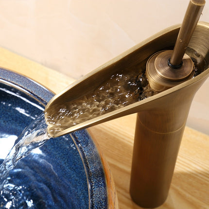 Bathroom Faucet Washbasin Waterfall Hot & Cold Faucet, 84535-1, 84535 High Type, 99529 Black - DealBuddy