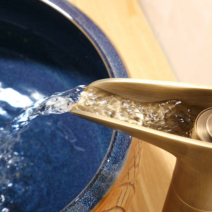 Bathroom Faucet Washbasin Waterfall Hot & Cold Faucet, 84535-1, 84535 High Type, 99529 Black - DealBuddy