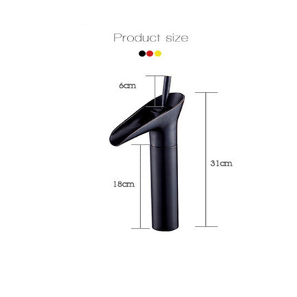 Bathroom Faucet Washbasin Waterfall Hot & Cold Faucet, 84535-1, 84535 High Type, 99529 Black - DealBuddy