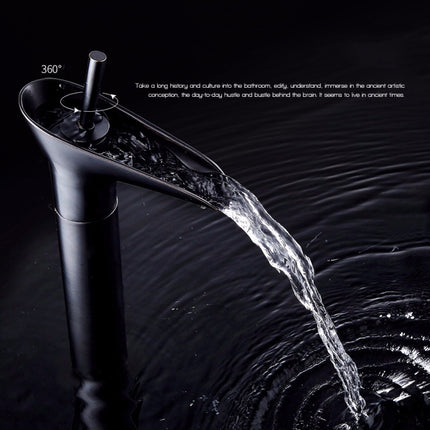 Bathroom Faucet Washbasin Waterfall Hot & Cold Faucet, 84535-1, 84535 High Type, 99529 Black - DealBuddy