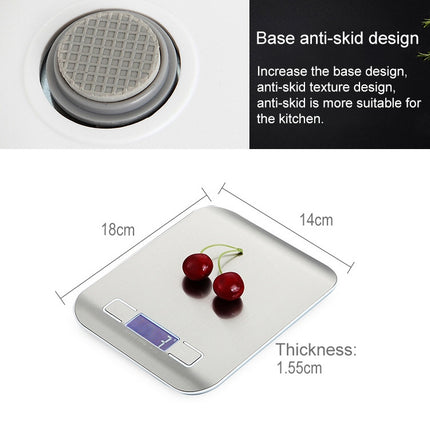 BOH-2012 Digital Multi-function Stainless Steel Food Kitchen Scale with LCD Display, Specification: 10kg/1g