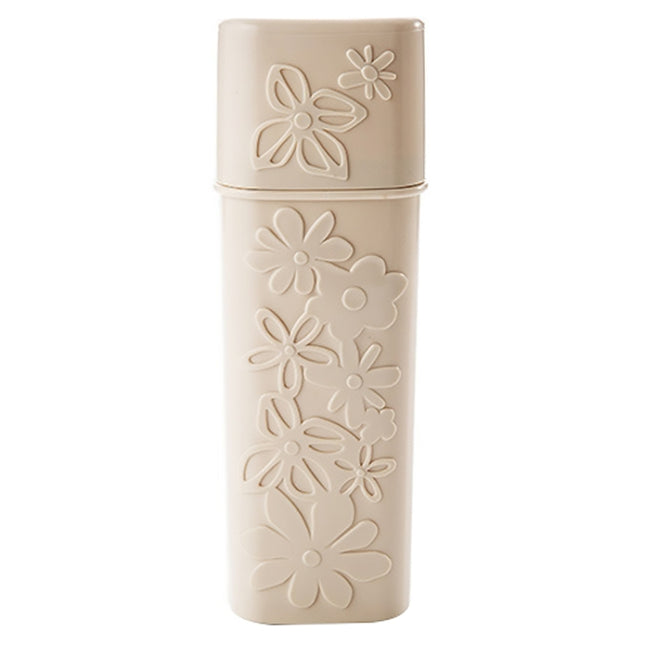 Portable Flower Carved Toothbrush Holder Outdoor Toothrush Cap Case Toothpaste Storage Box Wash Cup