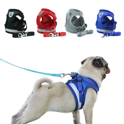 Adjustable Polyester Mesh Reflective Vest Lead Leash for Pet Dog, S, M, L, XL - DealBuddy