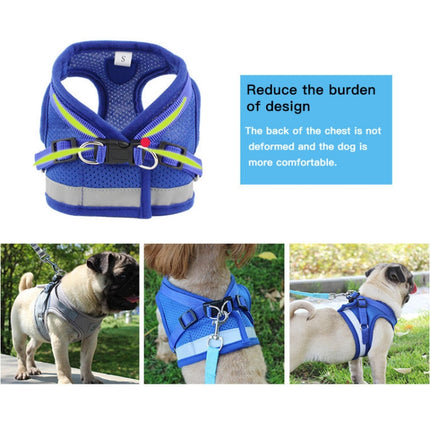Adjustable Polyester Mesh Reflective Vest Lead Leash for Pet Dog, S, M, L, XL - DealBuddy