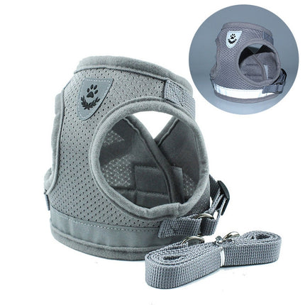 Adjustable Polyester Mesh Reflective Vest Lead Leash for Pet Dog, S, M, L, XL - DealBuddy