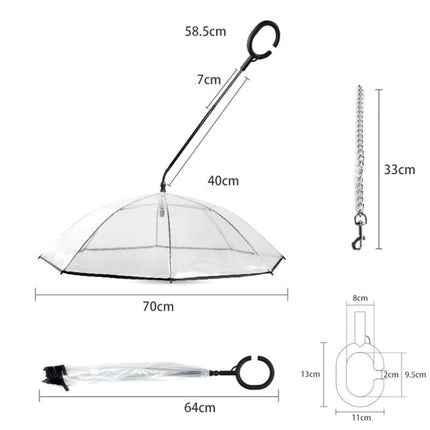 Pet Umbrella Transparent Adjustable Rainy Dog ?Walking Leash, Pet Umbrella - DealBuddy