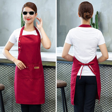 Pure Color Cooking Kitchen Apron For Woman Men Chef Waiter Cafe Shop BBQ Hairdresser Aprons - DealBuddy