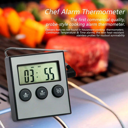 Digital Oven Thermometer Kitchen Food Cooking Meat BBQ Probe Thermometer Timer Water Milk Temperature Cooking Tools - DealBuddy