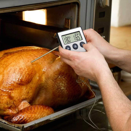 Digital Oven Thermometer Kitchen Food Cooking Meat BBQ Probe Thermometer Timer Water Milk Temperature Cooking Tools - DealBuddy