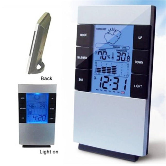 Household Digital LCD Display Hygrometer Thermometer Temperature Humidity Meter Clock Alarm - DealBuddy