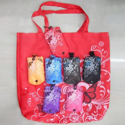 Foldable Shopping Bag Butterfly Flower Oxford Fabric Shoulder Bag Reusable Tote Bag