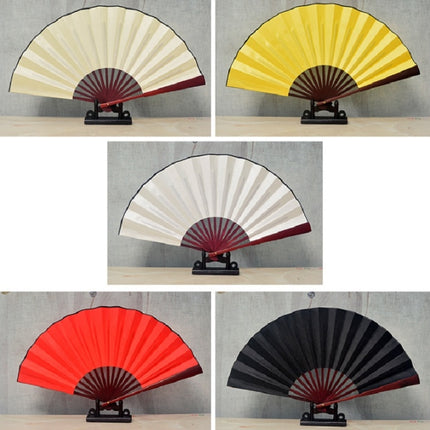 Pure Color Blank Silk Cloth Folding Fan Chinese Style Calligraphy Painting Fan, 8 inch, 10 inch