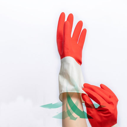 1 Pair Household Two-color Washing Gloves Housework Cleaning Laundry Dishwashing Latex Gloves