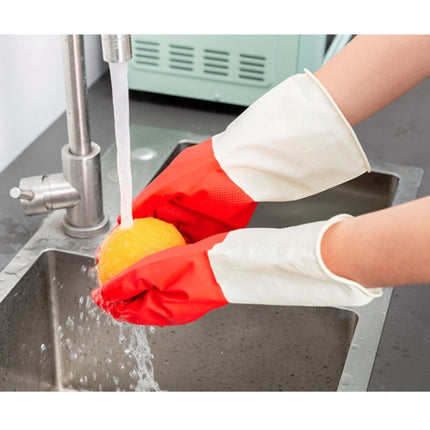 1 Pair Household Two-color Washing Gloves Housework Cleaning Laundry Dishwashing Latex Gloves