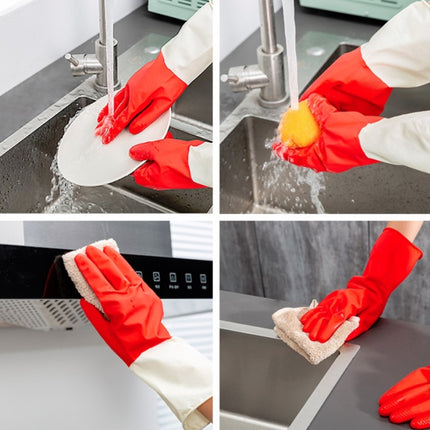 1 Pair Household Two-color Washing Gloves Housework Cleaning Laundry Dishwashing Latex Gloves
