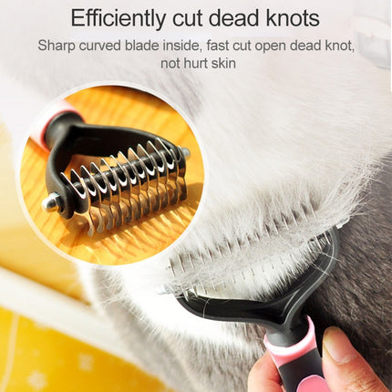 Fur Hair Grooming Hair Shedding Tool Brush for Dog Pet Cat, Blue, Pink - DealBuddy