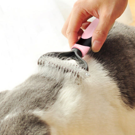 Fur Hair Grooming Hair Shedding Tool Brush for Dog Pet Cat, Blue, Pink - DealBuddy