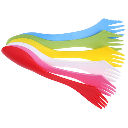 2 Set  3 In 1 Outdoor Camp Tableware Heat Resistant Spoon Fork Knife Camping Hiking Utensils (6pcs=1set)