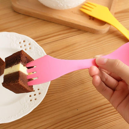2 Set  3 In 1 Outdoor Camp Tableware Heat Resistant Spoon Fork Knife Camping Hiking Utensils (6pcs=1set)