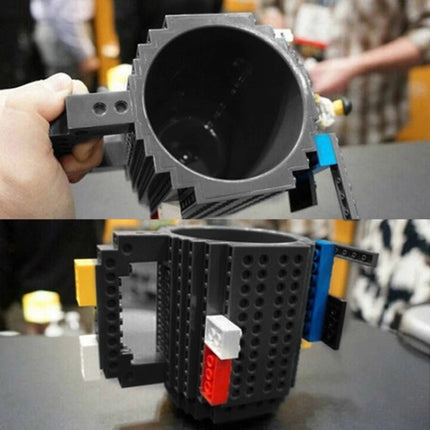 Building Blocks Design Creative Milk Mug Coffee Cup Build-on Brick Drinking Water Holder, 301-400ml - DealBuddy
