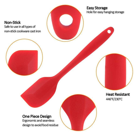 Kitchen Silicone Cream Cake Spatula Mixing Scraper Brush Butter Mixer Brushes Baking Tool Kitchenware, Red, Yellow, Green, Blue, Purple, Pink, Orange - DealBuddy