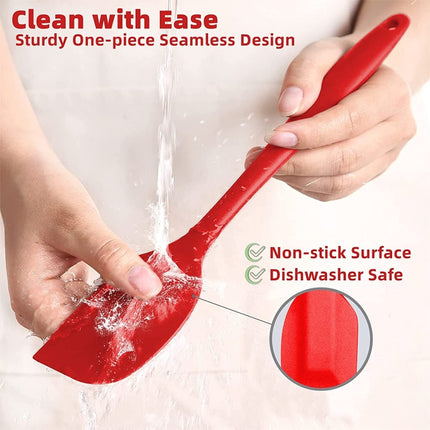 Kitchen Silicone Cream Cake Spatula Mixing Scraper Brush Butter Mixer Brushes Baking Tool Kitchenware, Red, Yellow, Green, Blue, Purple, Pink, Orange - DealBuddy