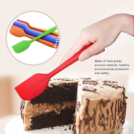 Kitchen Silicone Cream Cake Spatula Mixing Scraper Brush Butter Mixer Brushes Baking Tool Kitchenware, Red, Yellow, Green, Blue, Purple, Pink, Orange - DealBuddy