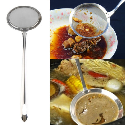 2 PCS Kitchen Stainless Steel Mesh Skimmer Vegetable Residue Oil Mesh Colander Strainer, Size: 19x7.3x6.2cm