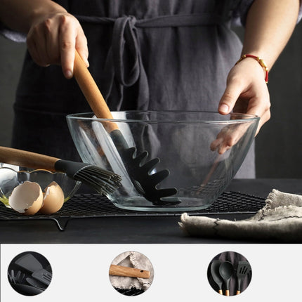 Silicone Wood Handle Spatula Heat-resistant Soup Spoon Non-stick Special Cooking Shovel Kitchen Tools