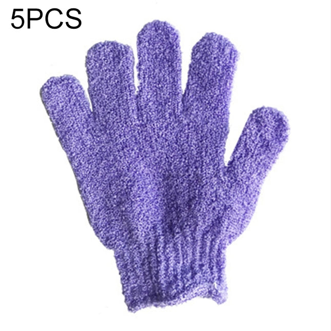 5 PCS Shower Bath Gloves Exfoliating Spa Massage Scrub Body Glove
